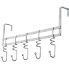 5 Hook Over Door Clothes Coat Hanger Hooks Swirl Chrome