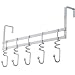 5 Hook Over Door Clothes Coat Hanger Hooks Swirl Chrome