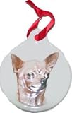Chihuahua Sculpted Ceramic Christmas Ornament