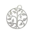 Round Open Design Family Tree of Life Pendant in Silver Plated Bronze, 3/4" Diameter #7440