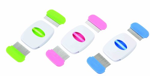 Bamboo Dog Flea and Fine Tooth Combs with Travel Case, Colors Vary