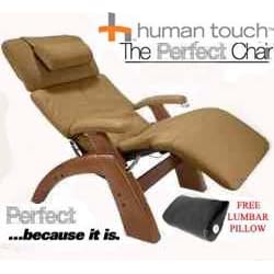 The Human Touch Power Electric Perfect Chair Recliner - PC95 PC-095 Walnut Recline Wood... by The Human Touch Power Electric Perfect Chair Recliner - PC95 / PC-095 Walnut Recline Wood Base Mocha Leather Pads - Interactive Health Zero Anti Gravity Chair