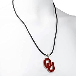 Oklahoma Sooners Logo Pendant Rubber Necklace - NCAA College Athletics Fan Shop Sports Team Merchandise
