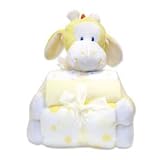 Baby Yellow Plush Giraffe with 2 Flannel Blankets and 1 Throw Plush Blanket