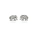 Sterling Silver and CZ Elephant Earrings title=