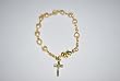 Cream Heart Pearl Childrens Gold Jewelry Girls Rosary Bracelet. Perfect for Christmas, First Communion, Easter, Graduation, Sunday Dress, Christening or Birthday.