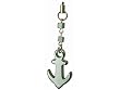 SILVER METAL ARCHOR DESIGN CELL PHONE CHARM - RETAIL PACKAGING