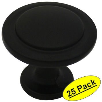 Cosmas 5560FB Flat Black Cabinet Hardware Round Knob - 1-1/4