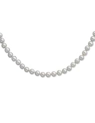 Sterling Silver 24in 6-7mm Grey Freshwater Cultured Pearl Necklace.