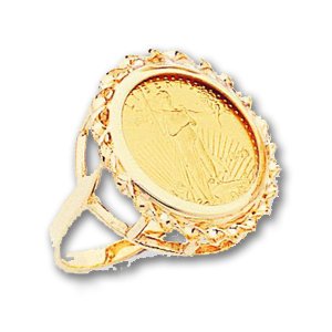 14k 1/10th American Eagle Coin Ring Mounting