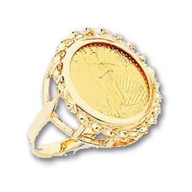 14k 1/10th American Eagle Coin Ring Mounting by 