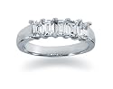 1.25 Emerald Cut Diamond Band in 14k White Gold