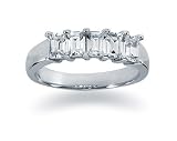 1.25 Emerald Cut Diamond Band in 14k White Gold