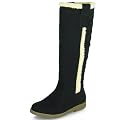 Damen bequeme langschaft Winterstiefel mit Blockabsatz MQ1150