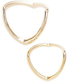 Stack Up V Band Ring and Midi Fashion Ring Set (gold-plated-base)