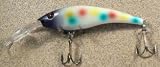 Jlvlures JLV Lures Curved Minnow Freshwater Diver Black Wonderbread : Walleye Sauger Pike Bass Steelhead Crankbait Deep Troll Tantalizing Curve Body Wobble Kicking Rattle Rattling Trolling Casting Cast Treble Bronze Hook Darting Structure Fishing Gravel Bottom Rock Stump
