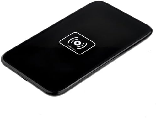 VersionTech Black Qi Wireless Charger Charging Pad + Wireless Charging Receiver Galaxy S5 SV i9600 (May not Compatible with OEM S-view Flip Cover) (Black)
