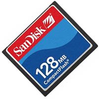 128MB Sandisk CF (Compact Flash) Card SDCFB-128 or SDCFJ-128 (CAV)