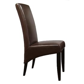 6 Espresso Anna Leather Parsons Dining Chair Set
