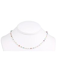 Sterling Silver Cubic Zirconia Necklace Faceted CZ Multiple Colors Multi Stones