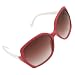 Oversized Lens Full Rim White Arm Sunglasses Eyewear for Lady