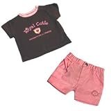 Bon Bebe - Brown Two Piece Tee Woven Shorts Set, Available in Sizes 12 - 24 Months