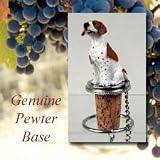 Pointer Dog Wine Bottle Stopper - Brown & White