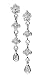 Jewelry : Drop Earrings Pave set with Diamonds and Bezel Set with Pear Shape Diamond, 18k White Gold (T.w 0.55)