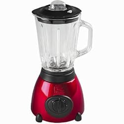 Kalorik 500-Watt 2-Speed Countertop Blender with 50-Oz. Glass Jar, Metallic Red Spray