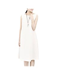 A-line Linen Sleeveless Vintage  Dress