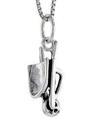 Sterling Silver Gardening Cart Pendant, 1/2 inch tall