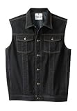 IMAGE OF KingSize Big & Tall Cotton Denim Vest (BLACK,Big - 4XL)