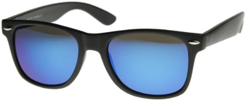 Flat Matte Reflective Revo Color Lens Large Wayfarers Style Sunglasses