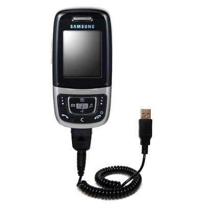 Coiled Power Hot Sync and Charge USB Data Cable w/ Tip Exchange for the Samsung SGH-E630 - Gomadic Brand