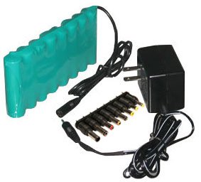 Universal External Portable DVD Battery -- NiMH 9.6V 4500 mAh + a Wall Charger