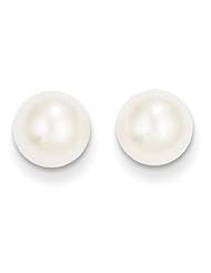 MadiK® 14k Yellow Gold 7.5mm Round Freshwater Cultured Pearl Stud Earrings