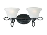 Kenroy Home 90816ORB Serenade 2-Light Vanity with Frosted White Marbleized Glass Shade, Oil Rubbed Bronze
