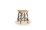 Rustic Hickory Round 4-Leg End Table- OAK TOP - Amish Made
