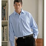 Wrinkle-Free Herringbone Long Sleeve Shirt at Bill Blass