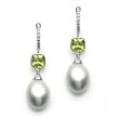 18k White Gold South Sea Pearl and Diamond Drop Earrings - IGI Certified