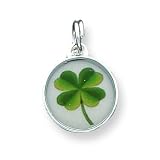 Sterling Silver Four Leaf Clover Charm with 18 inch Sterling Silver Chain