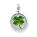 Sterling Silver Four Leaf Clover Charm with 18 inch Sterling Silver Chain