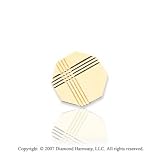 14k Yellow Gold Linear Pattern Octagon Carved Tie Tack