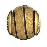 Lovelinks by Aagaard RETIRED Sterling Silver Purple/Gold Plated Stripes Metallic Bead For Charm Bracelets