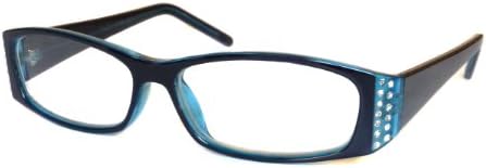 ITALO Women Rhinestone Fashion Frame Rx-able Clear Lens Eye Glasses AQUA