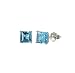 10k White Gold Princess Blue Topaz Stud Earrings (5mm, 1.50 cttw)