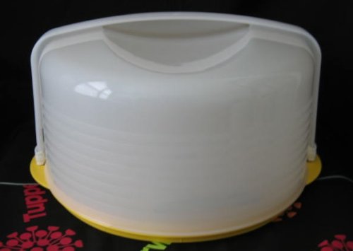 Tupperware Round Cake Taker with Yellow Base