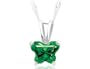 Baby Emerald Cubic Zirconia (CZ) Butterfly Pendant in 10K White Gold with Chain