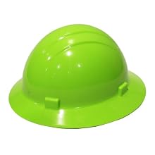 ERB 19200 Americana Full Brim Hard Hat with Slide Lock, Flourescent Lime