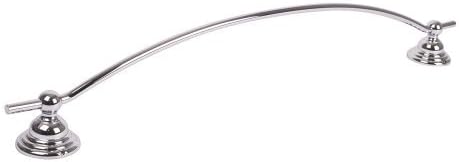 Designer Bathroom Single Towel Rail - Curved Wall Mounted Bar - Chrome